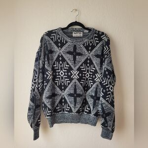 Vintage cable graphic sweater | size M